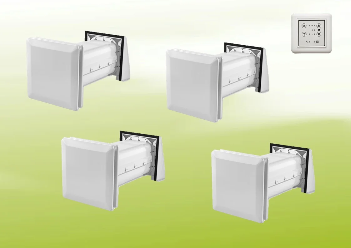 Lot de 4 : Stiebel Eltron LWE 40 Centrale de ventilation compacte avec panneau de commande, en kit de ventilation